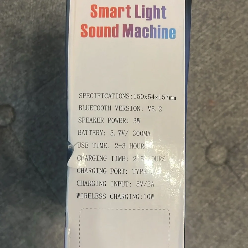 Smart Light, Phone Charger, Wireless Charging- Sound Machine Big G New In Box